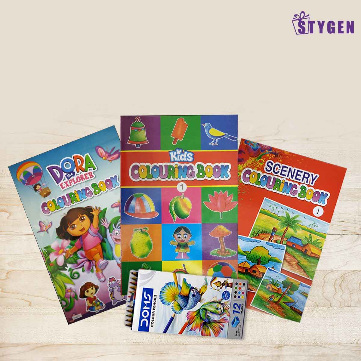 Kids Colouring Book With Colour Pencil Set- 5